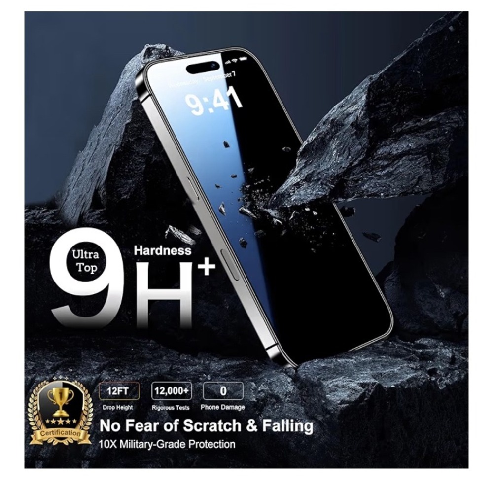 QsmQam for iPhone 16 Screen Protector + Camera Lens Protector, Shatterproof - Picture 4 of 5